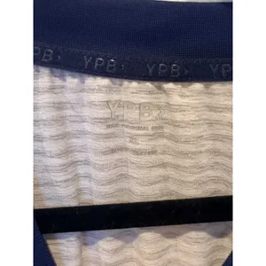 YPB Featherweight Tie-Front Tee Navy Blue Striped Active Crop Top XL thumbnail 9