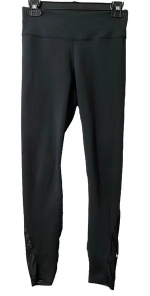 Women’s Nike Running Leggings Dri Fit Pants Black Ladies Athletic‎ Sz M - flaw thumbnail 1
