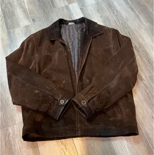 Massini Vintage Brown Leather Suede Jacket Western thumbnail 1