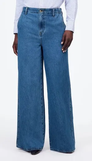 MADEWELL Wide Sweep Denim Trousers in Java Wash thumbnail 1