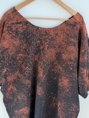 Custom Bleached Black & Brown Rammstein Graphic Off The Shoulder Tee thumbnail 8