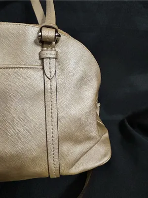 Coach Metallic Gold Dome Satchel with Crossbody Strap & Tassel thumbnail 8