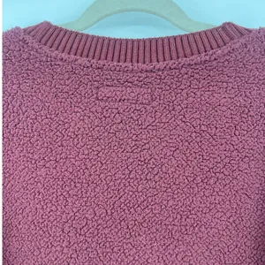 Abercrombie & Fitch Sherpa Womens Top Sz M Cozy Preppy Burgundy Athleisure Soft thumbnail 9