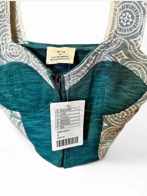 Pins & Needles Teal Turquoise & Ivory Cropped Top Bustier Sz S NWT Retail $39 thumbnail 4