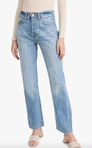 7 For All Mankind Womens Star Panel Easy Straight‎ Button Fly Jeans Blue Size 28 thumbnail 1