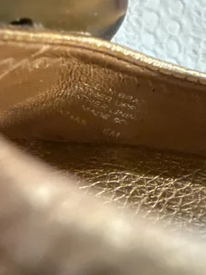 Tory Burch Gold Metallic Leather Tortoise Shell Logo Wedge Pumps thumbnail 6
