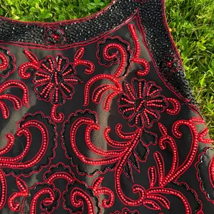 Red Beaded Vampire Top Size L thumbnail 2