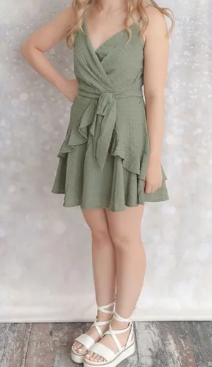 Altar'd State Olive Green Mini Dress thumbnail 1