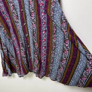 Natural Life Women Ansley Dress Large Multicolor Boho Floral Patchwork Hippie‎ thumbnail 3