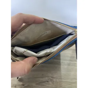 Dooney & Bourke Light Blue Leather North South Triple Zip Crossbody Bag NWT thumbnail 6