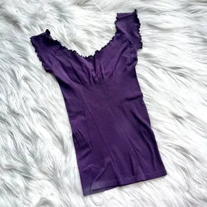 Marciano Guess 2000's Purple/Plum Seamless Off the Shoulder Top thumbnail 2
