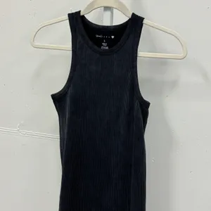 Brave Fame‎ Ribbed Racerback Midi Dress Charcoal Grey Mineral Wash Small Bodycon thumbnail 3