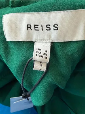 REISS Royal Emerald Green Halter Pleated Cocktail Dress Size 0 NEW NWT thumbnail 2