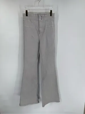 We The‎ Free People Jayde Flare Jeans High Rise Stretch Denim Light Gray thumbnail 3