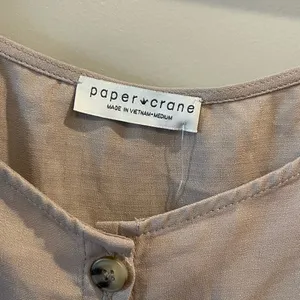 Taupe Button-Down Top thumbnail 2
