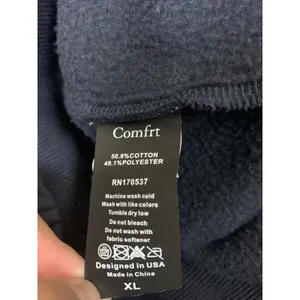 Comfrt Navy Heavyweight Oversized Pullover Hoodie‎ Minimalist Unisex XL thumbnail 4