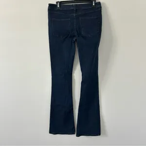 Free People Kaye Button Fly Mid Rise Flare Dark Wash Denim Jeans 28 thumbnail 3