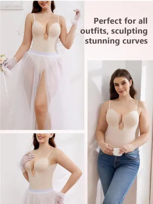 Slimers Plunge Backless Shapewear for Women: Low Back Tummy Control Shaper thumbnail 13