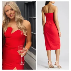 Amanda Uprichard Puzzle Strapless Midi Dress Size Small thumbnail 12