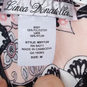 Linea Donatella Floral Paisley Lace‎ Trim Chemise Slip Dress M Purple Pink Satin thumbnail 5