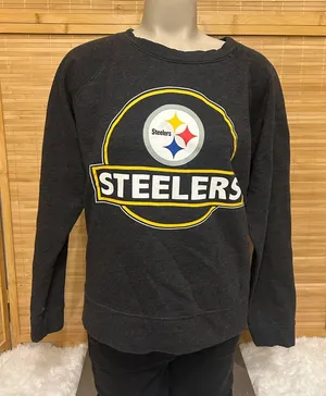 Pittsburgh Steelers dark gray sweatshirt NFL Team Apparel woman’s large thumbnail 1