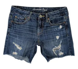 American Eagle Womens Distressed‎ Denim Cut Off Shorts Dark Wash Size 2 Cotton thumbnail 1