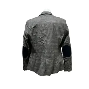 Zara Basic Women's XL Gray Plaid Blazer Mid thumbnail 2