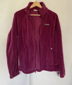 Columbia Womens Fleece Jacket M Full Zip‎ Magenta Warm casual purple pink thumbnail 1
