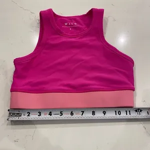 Wilo The Label Hot Pink‎ Workout Tank Top Crop Top size small thumbnail 4