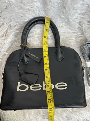 bebe Fabiola Stamped Lizard Dome Satchel Black Cream Logo One Size thumbnail 13