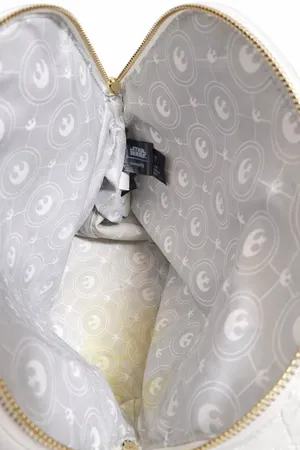 Star Wars Rebel Loungefly White Quilted Mini backpack with Gold hardware thumbnail 4