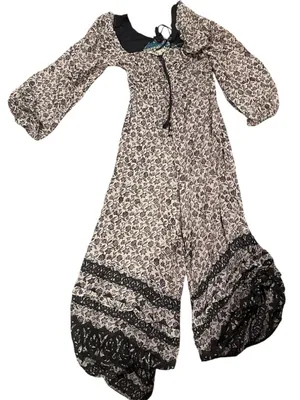 Free People Forever Timeless Soulmate Cut Out Boho Brown Jumpsuit S thumbnail 6