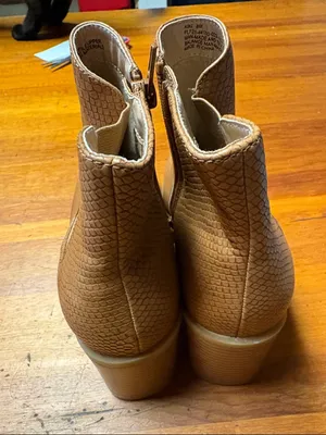 The Limited Tan Snake-Embossed Ankle Booties thumbnail 3