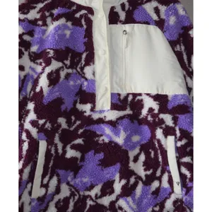 Liv Outdoor Pullover Fleece Women Small Purple White Excellent Snap Mock Neck thumbnail 2