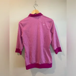 NIKE GOLF Women’s Short Sleeve Polo Pink Fuchsia Tour Premium Dri-Fit‎ Medium thumbnail 2