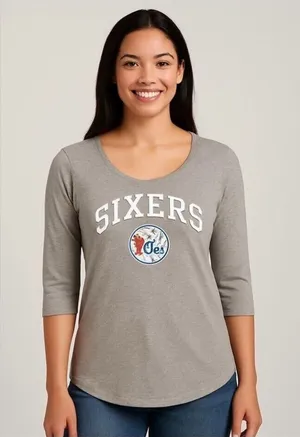Gameday Couture Philadelphia 76ers Sixers Women’s Large Grey designer T-Shirt thumbnail 1