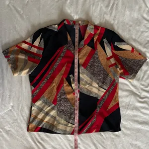 Vintage Abstract Button Down Top XXL Black thumbnail 3