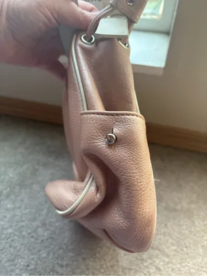 Kenneth Cole Pink Leather Slouchy Bucket Bag Y2K 2000s Revival thumbnail 4