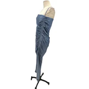 Shona Joy Lily Bias Ruched Midi Dress Blue Smoke Size‎ US 6 thumbnail 8