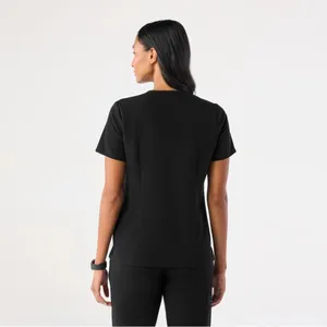 Figs Catarina One-Pocket Scrub Top in black thumbnail 4