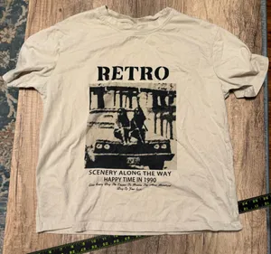 Retro Scenic Graphic Tee Cream Small thumbnail 1