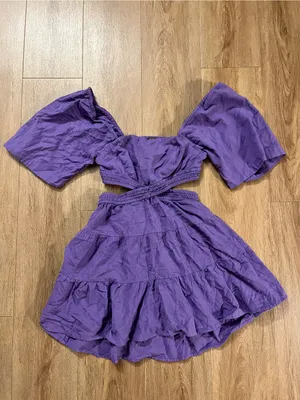 FREE PEOPLE Cross Of Sunlight Mini Dress in Grapeful thumbnail 4