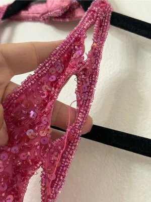 {M} Scala Fuchsia Sequin Halter Gown thumbnail 3