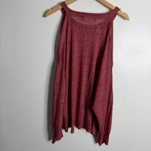 We The Free Chill‎ Out Long Sleeve Tee Red in Pink Medium Cold Shoulder Casual thumbnail 3
