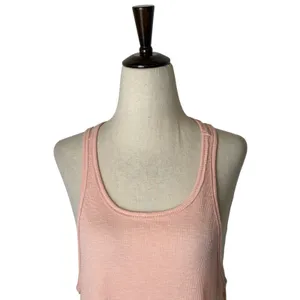 Free People Tank Top Women Medium Pink Ribbed Racerback Scoop Neck Athleisure‎ thumbnail 6