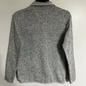 Eddie‎ Bauer Womens Gray Marl Sweater Fleece Snap Mock Neck Pullover Small thumbnail 11