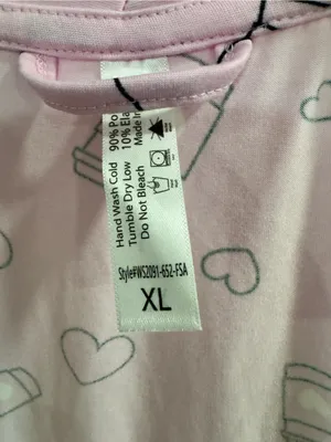 French Affair Coffee Lover Pink 3-Piece Pajama Lounge Set Robe Cami Shorts XL thumbnail 8