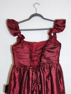 Lulus Burgundy Lace-up Back Midi Party Dress NWT Size XL Wedding Guest Dress thumbnail 7