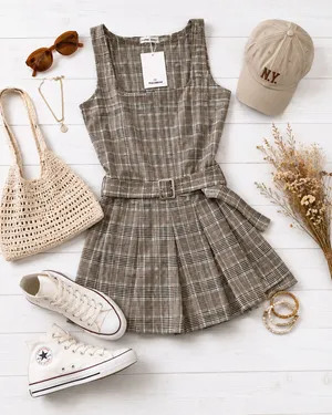 Pull & Bear Plaid Dress thumbnail 2