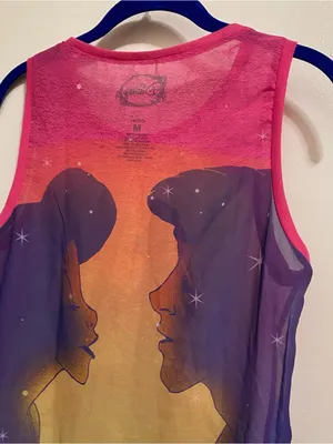 Disney Womens M Medium 34” The Little Mermaid Tank Top Sheer Chiffon Ariel Rock thumbnail 7